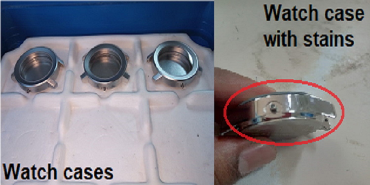 Elimination Of Stains From Watch Case Assemblies